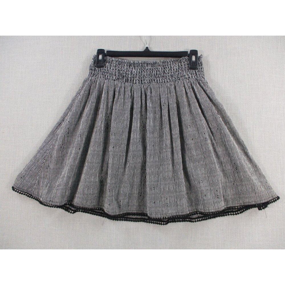 Old Navy Womens Black & White Stripe Skirt Size Small Cotton Blend Made In India